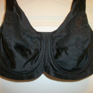 VINTAGE BLACK FULL FIGURE UNDERWIRE BRA 38 D